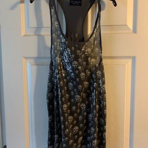 Sequin skull tank top